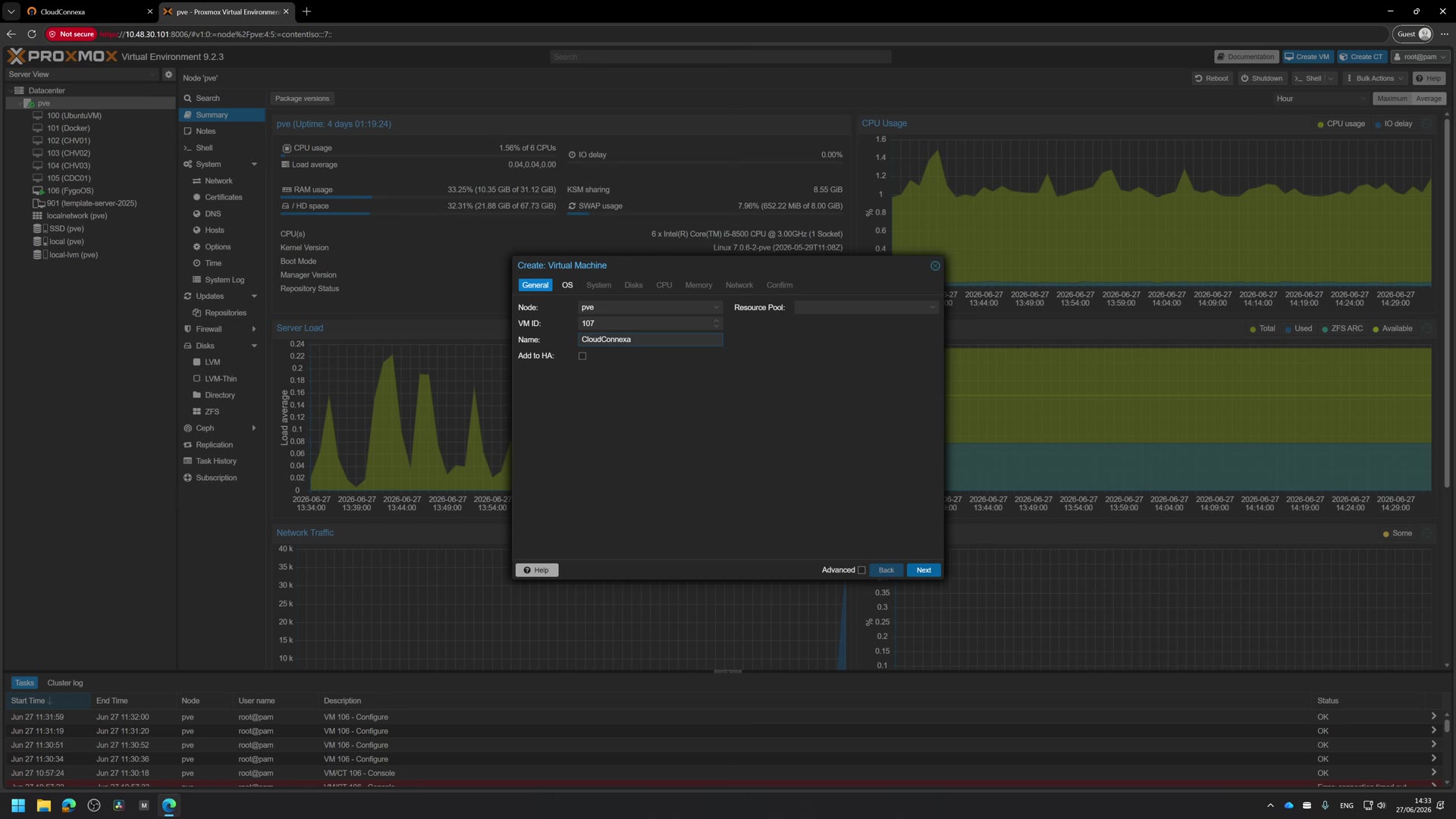 Creating the Ubuntu VM on Proxmox